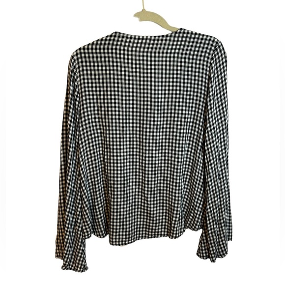 MOSSIMO BELL SLEEVE GINGHAM BLOUSE - Picture 2 of 5